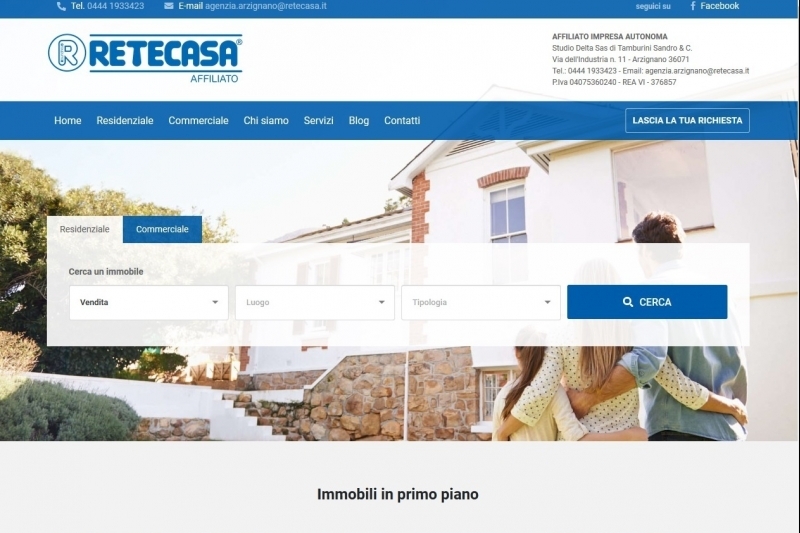 Nuovo sito dell'agenzia RETECASA Arzignano